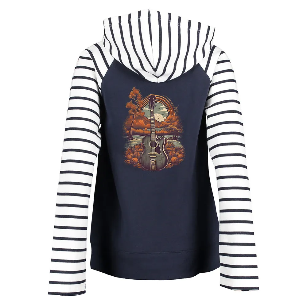 Acoustic Autumn Stripe Double Hood Pullover (Women)