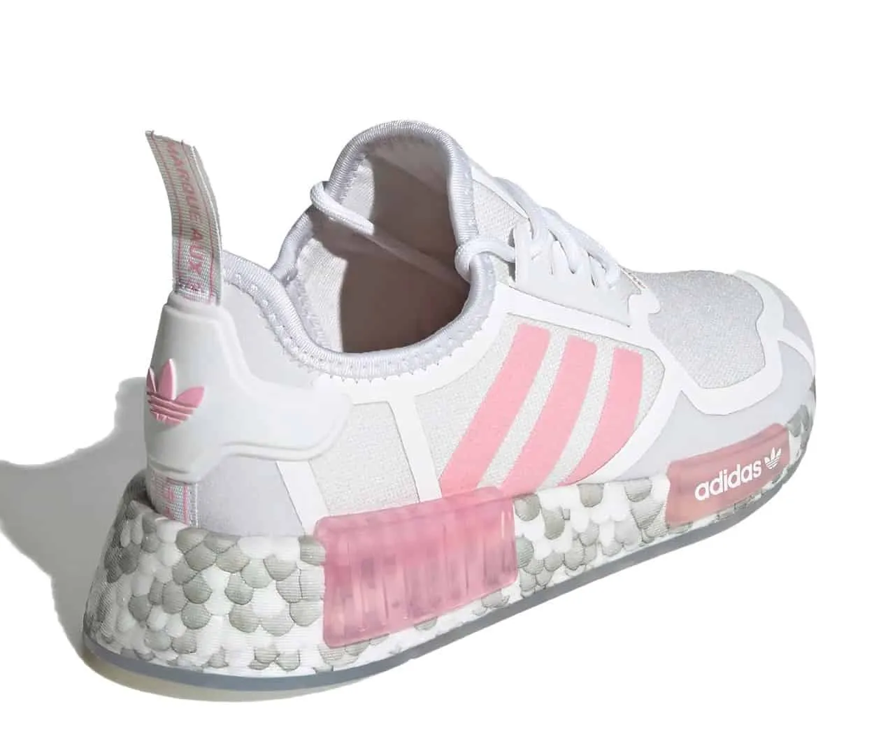 adidas Originals Junior’s NMD_R1 Shoes – Crystal White / Light Pink / Cloud White