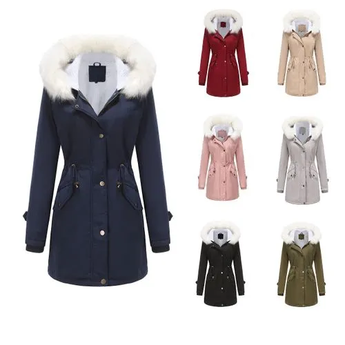 Autumn And Winter New Detachable Fur Collar Women's Pie Overcome Long Sleeve  Hooded Cotton-padded Coat Cotton-padded Coat W