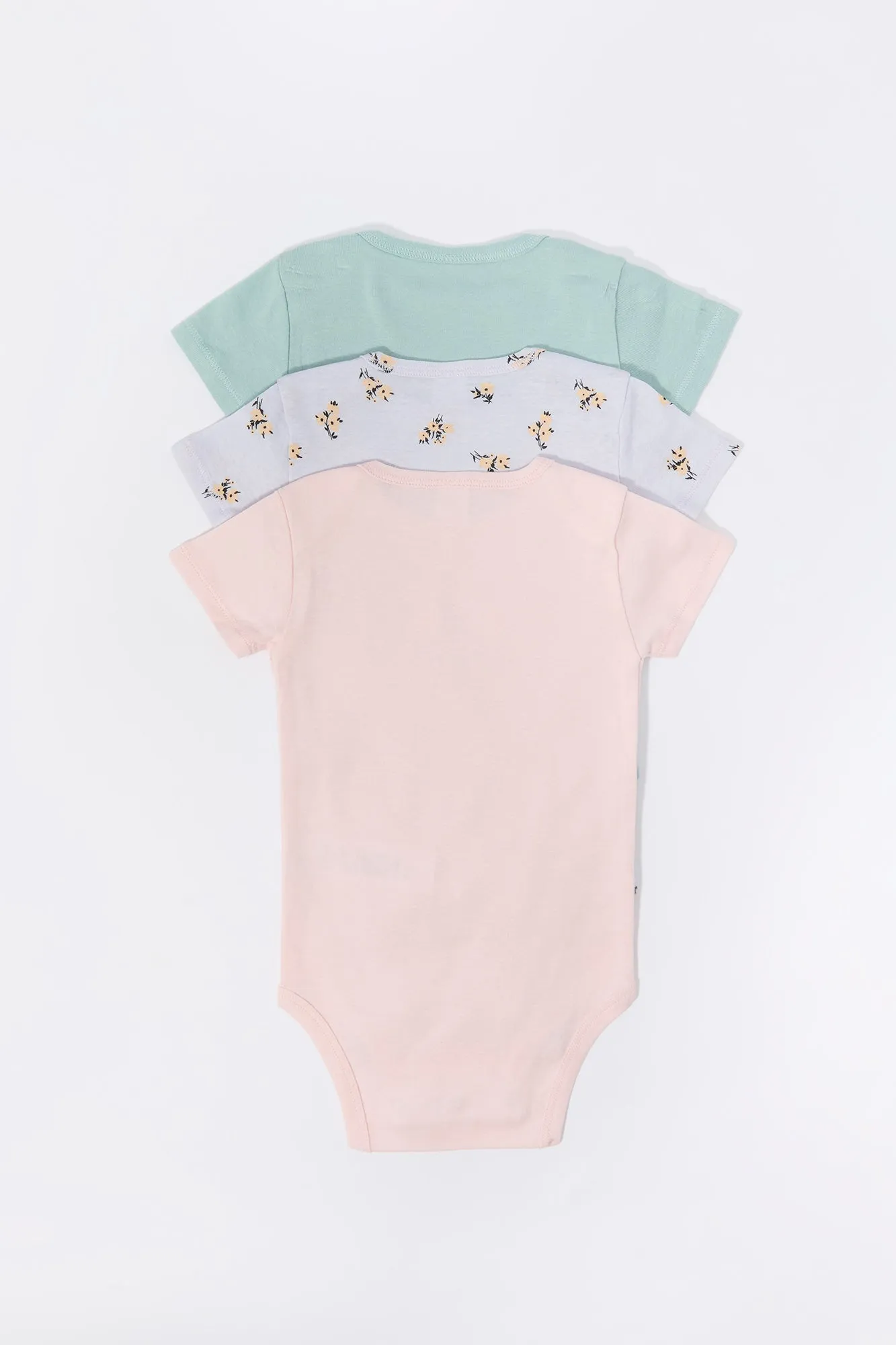 Baby Flower Graphic Bodysuit (3 Pack)