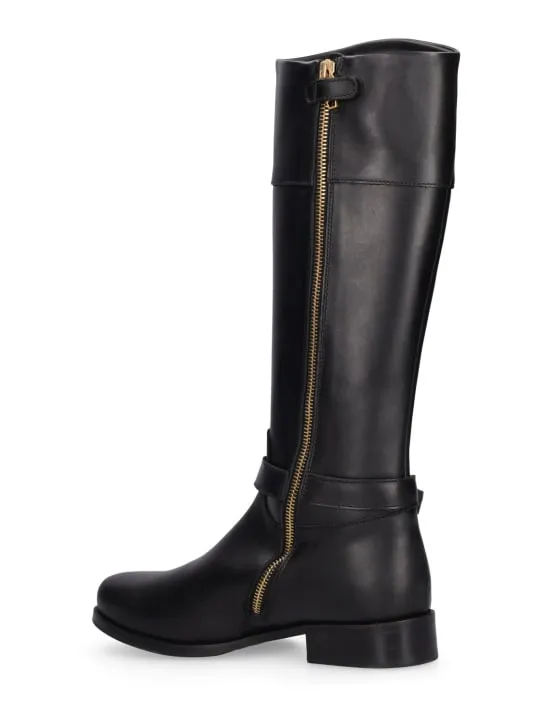 Balmain   Logo leather boots 