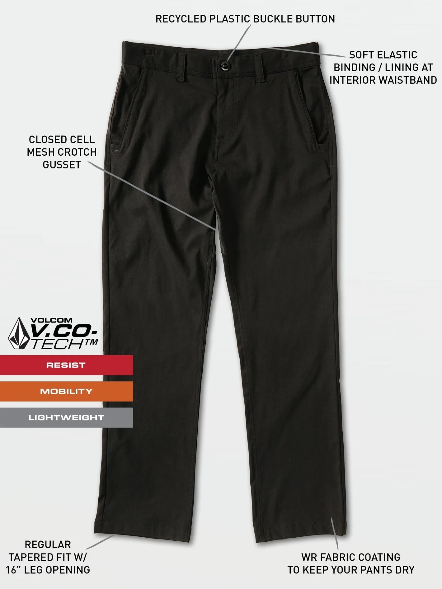 Black Tech Chino Pants