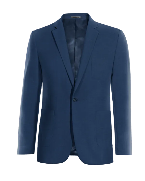  Blazer azul cobalto de entretiempo de 1 botón