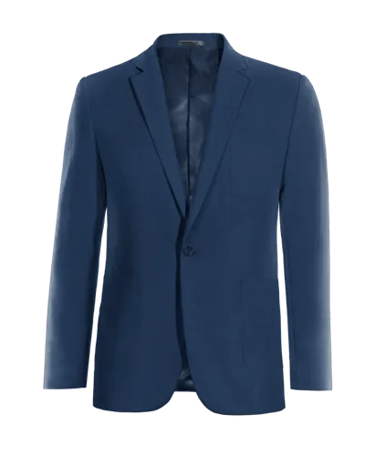  Blazer azul cobalto de entretiempo de 1 botón