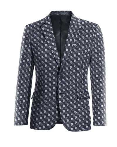  Blazer azul de jacquard floral edición limitada