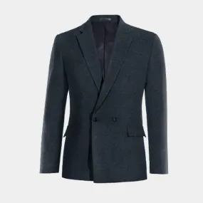  Blazer cruzada azul marino de donegal tweed