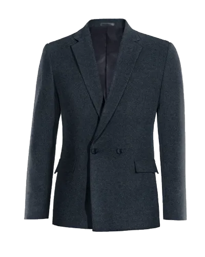  Blazer cruzada azul marino de donegal tweed