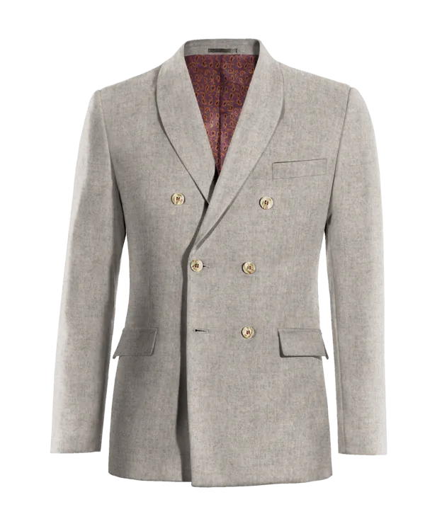  Blazer cruzada gris de donegal tweed