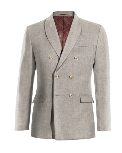  Blazer cruzada gris de donegal tweed