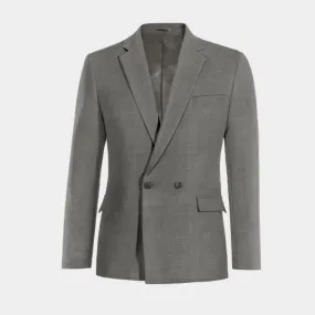  Blazer cruzada gris de Lana Merino super 100s