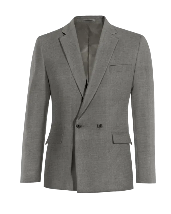  Blazer cruzada gris de Lana Merino super 100s