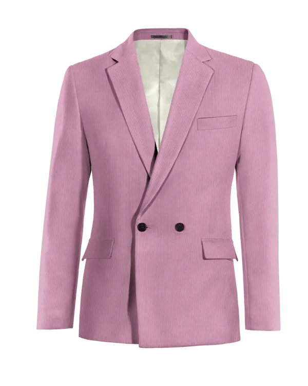  Blazer cruzada lila de pana slim fit