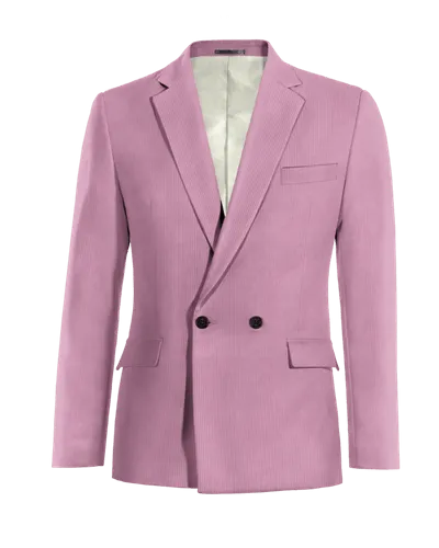  Blazer cruzada lila de pana slim fit