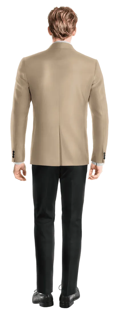  Blazer doble botonadura beige de entretiempo