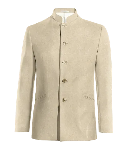  Blazer mao beige de lino esencial