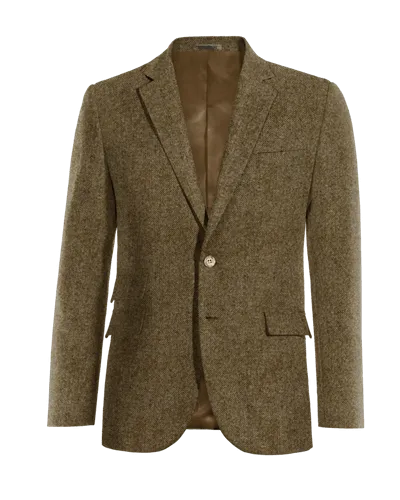  Blazer marrón de donegal tweed esencial