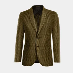  Blazer sin forro color oro de jacquard micropattern