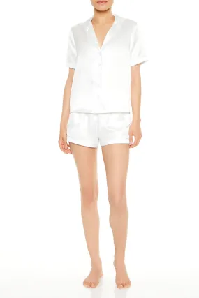 Bride Embroidered Satin T-Shirt and Short 2 Piece Pajama Set