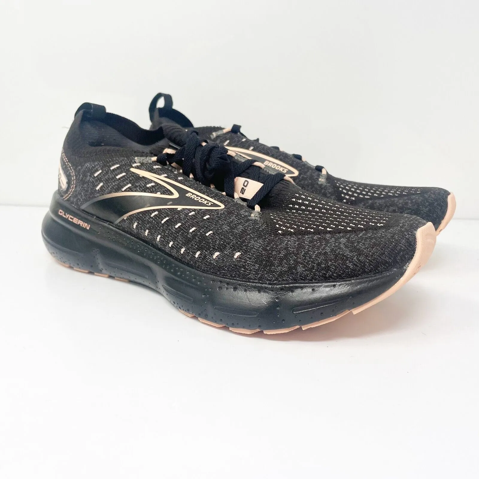 Brooks Womens Glycerin StealthFit 20 1203721B026 Black Running Shoes Sneaker 9 B