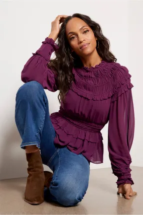 Burgundy Ruffled Blouse