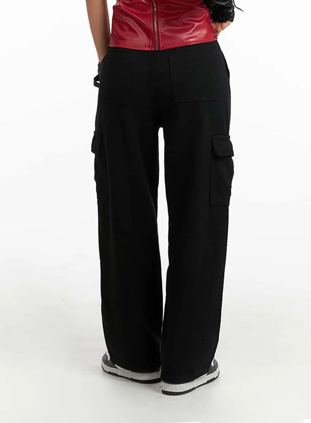 Cargo wide leg pants