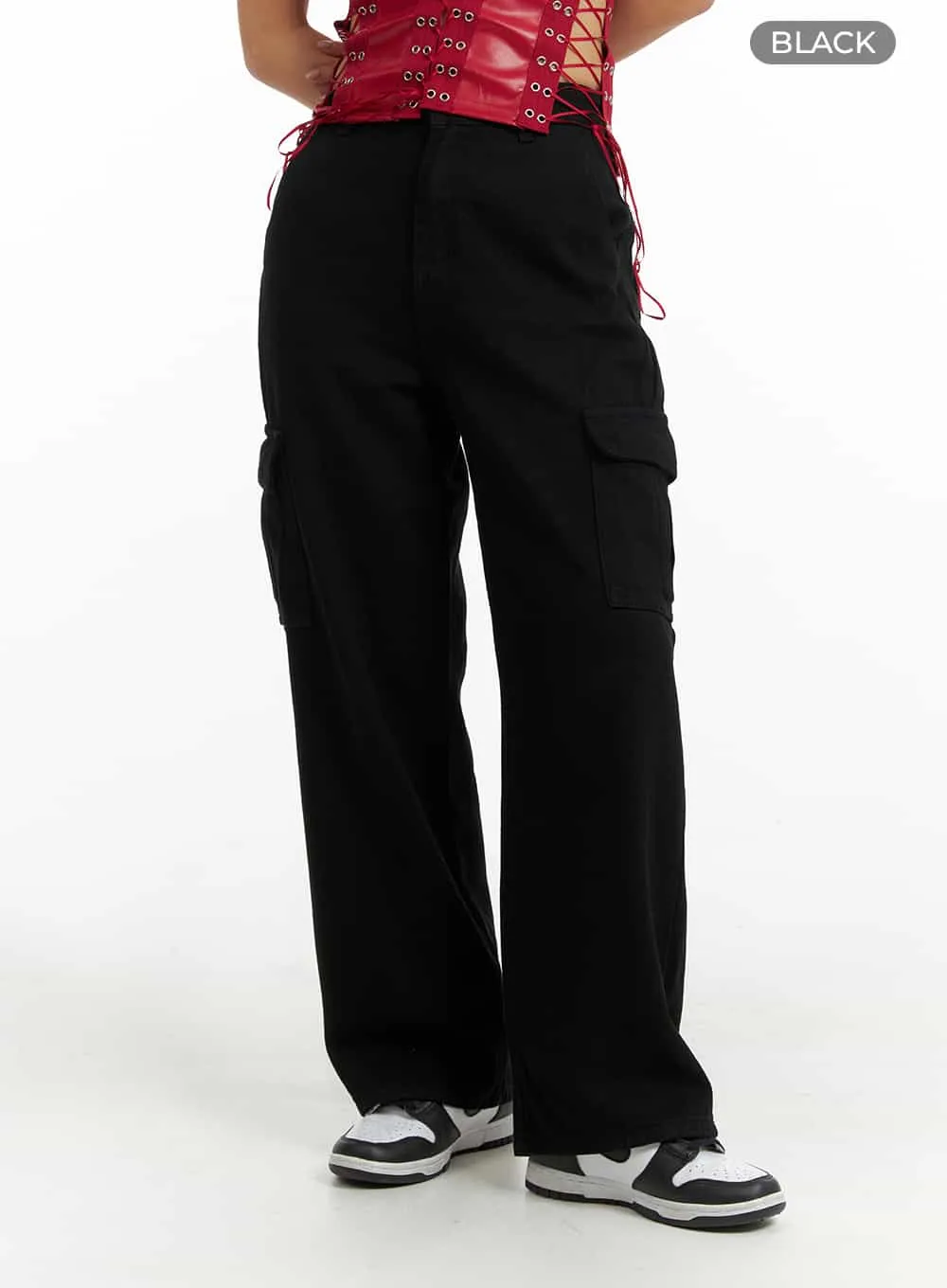 Cargo wide leg pants