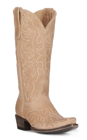 Cavender's Women's Bone Embroidered Snip Toe Cowboy Boots