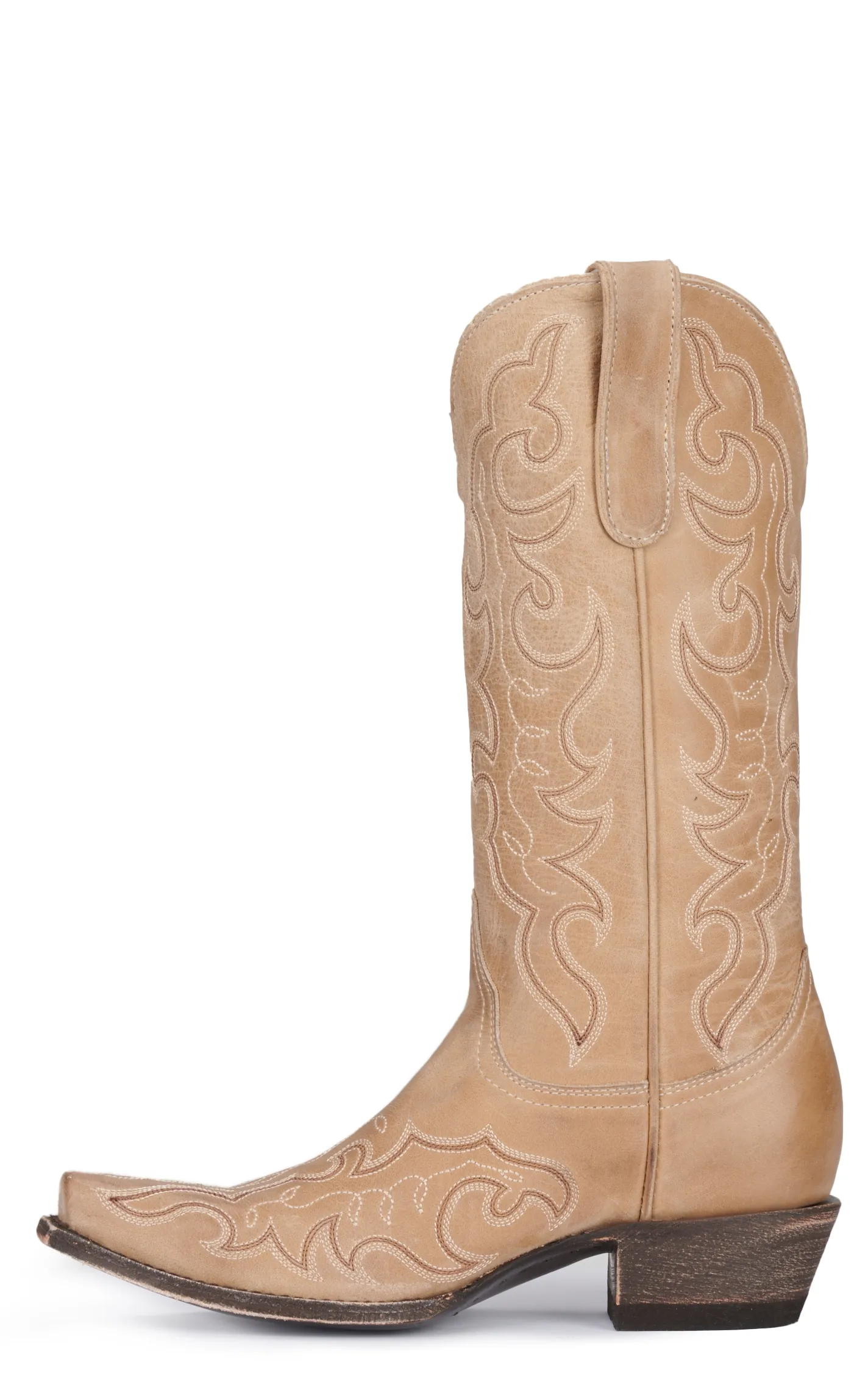 Cavender's Women's Bone Embroidered Snip Toe Cowboy Boots