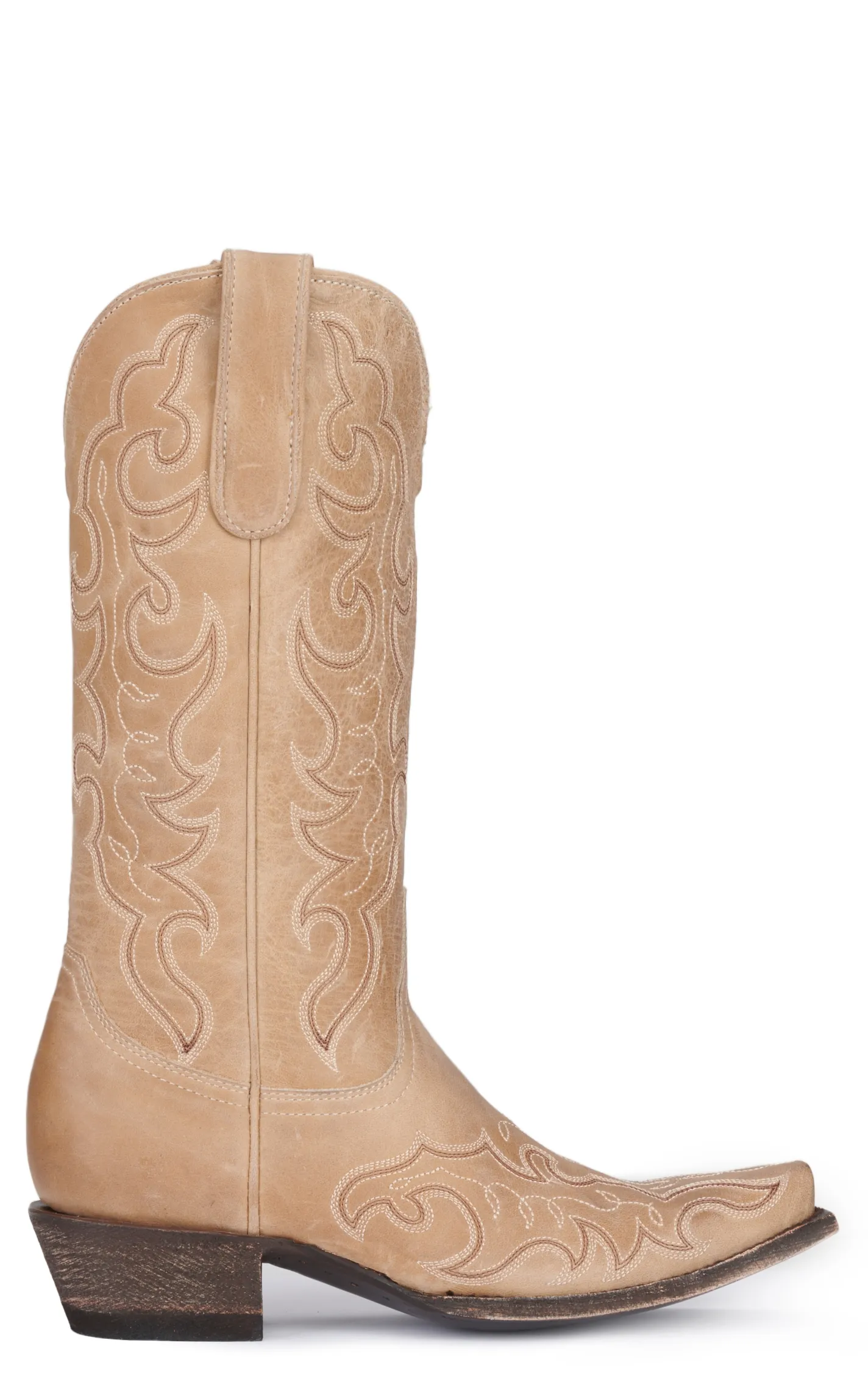 Cavender's Women's Bone Embroidered Snip Toe Cowboy Boots