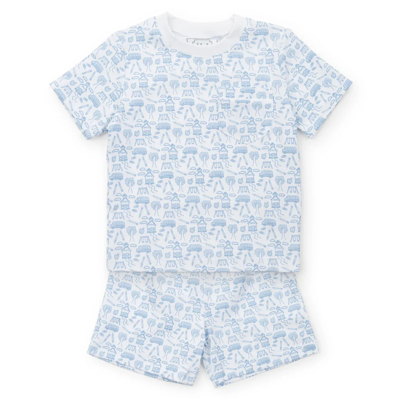 Charles Boys' Short Set - School Days Blue