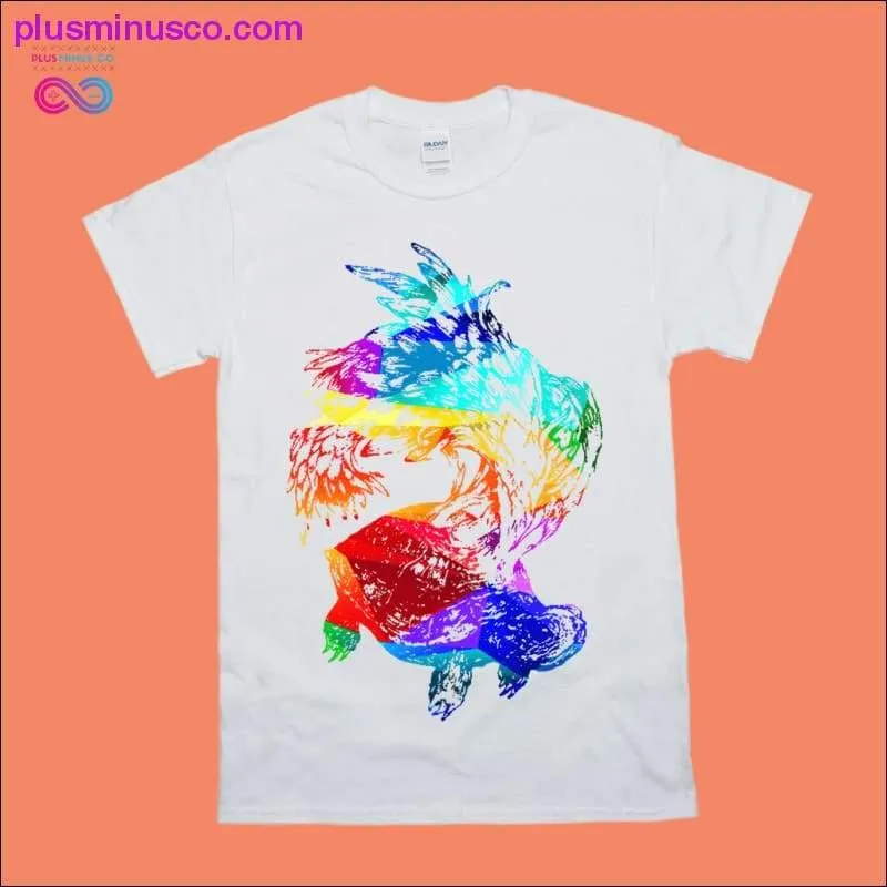 Colorful Turtle Abstract Art T-Shirts - Turtle T-Shirts with Abstract and Vibrant Designs.