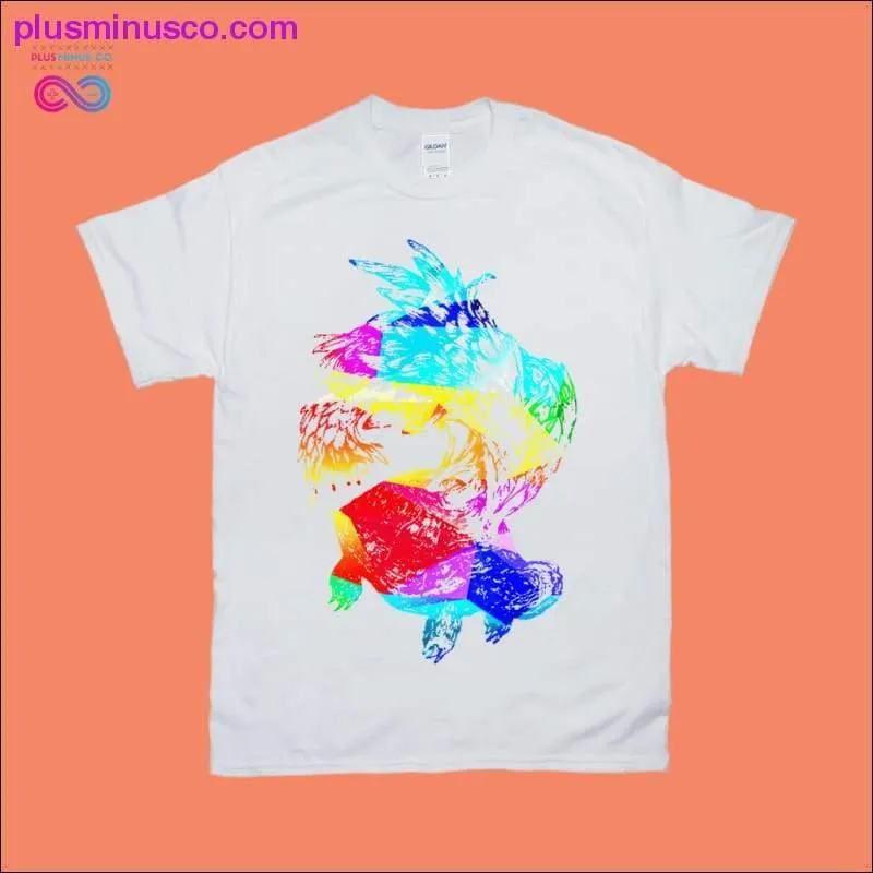 Colorful Turtle Abstract Art T-Shirts - Turtle T-Shirts with Abstract and Vibrant Designs.