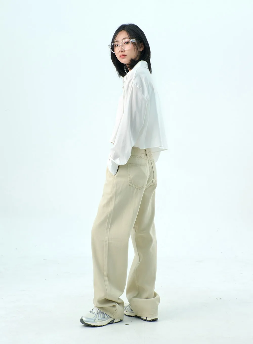 Cotton Wide Leg Pants.