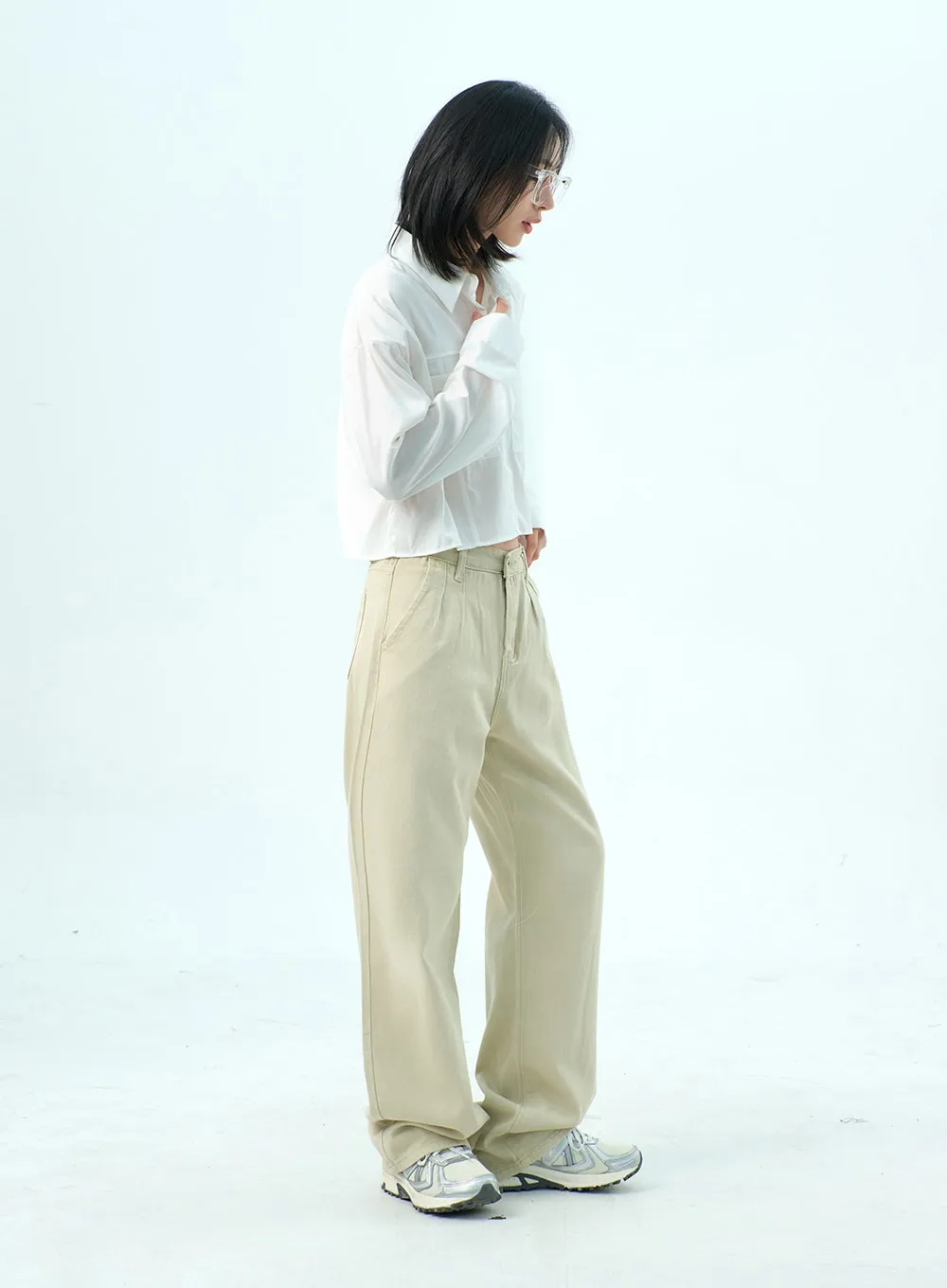 Cotton Wide Leg Pants.