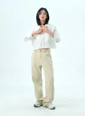 Cotton Wide Leg Pants.