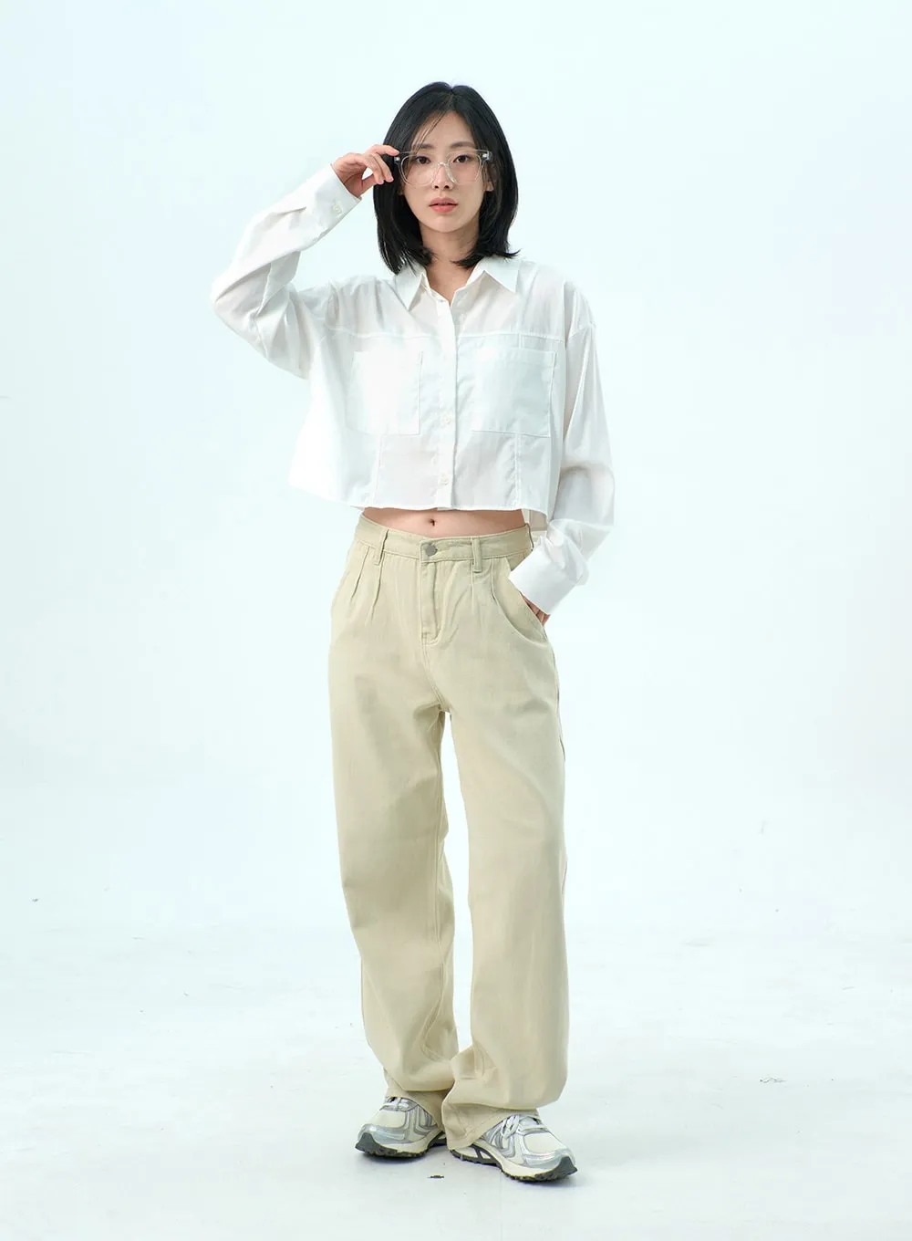 Cotton Wide Leg Pants.