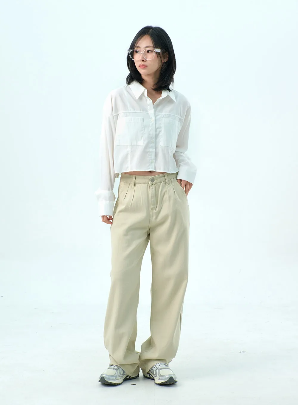 Cotton Wide Leg Pants.