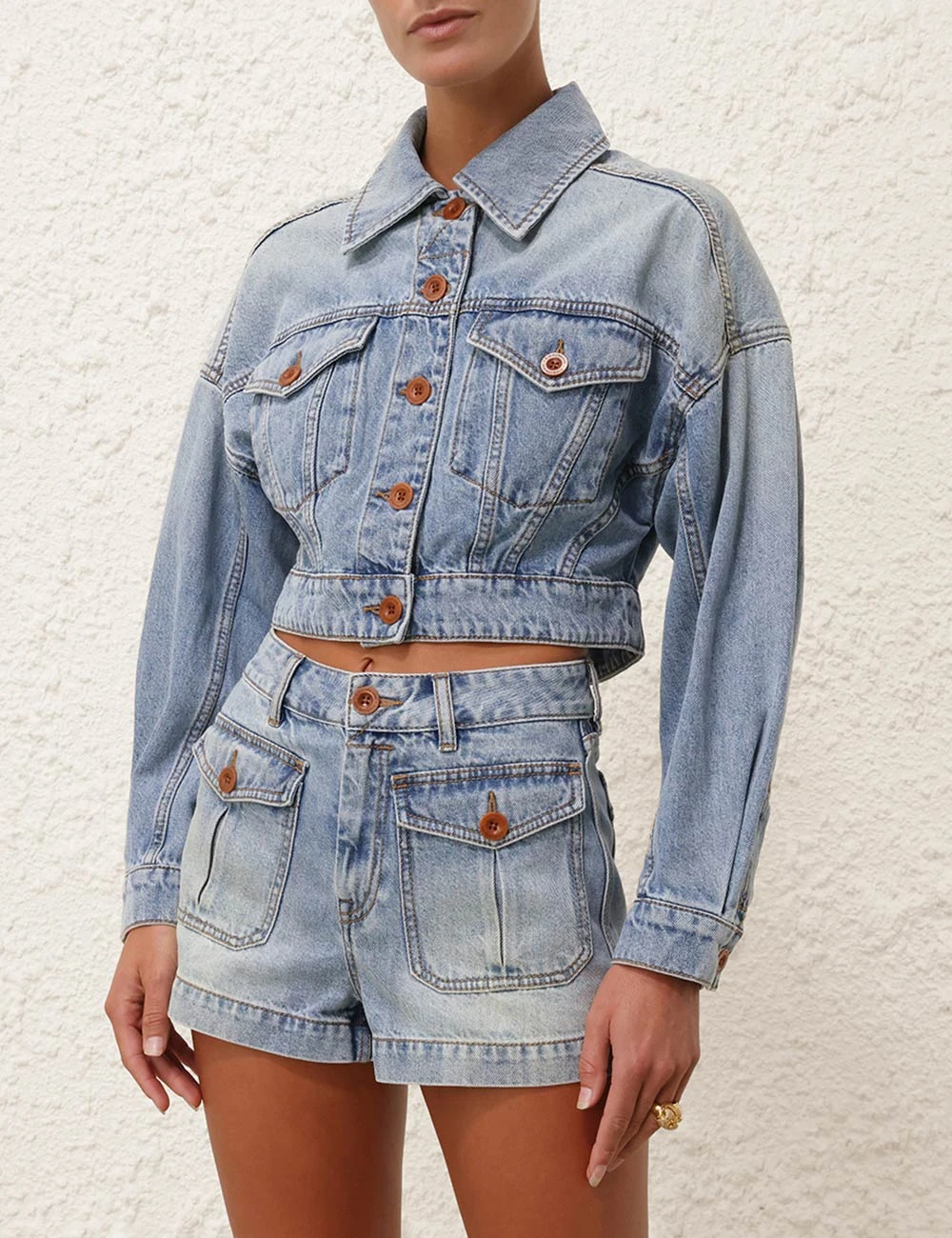 		Cropped Denim Jacket	