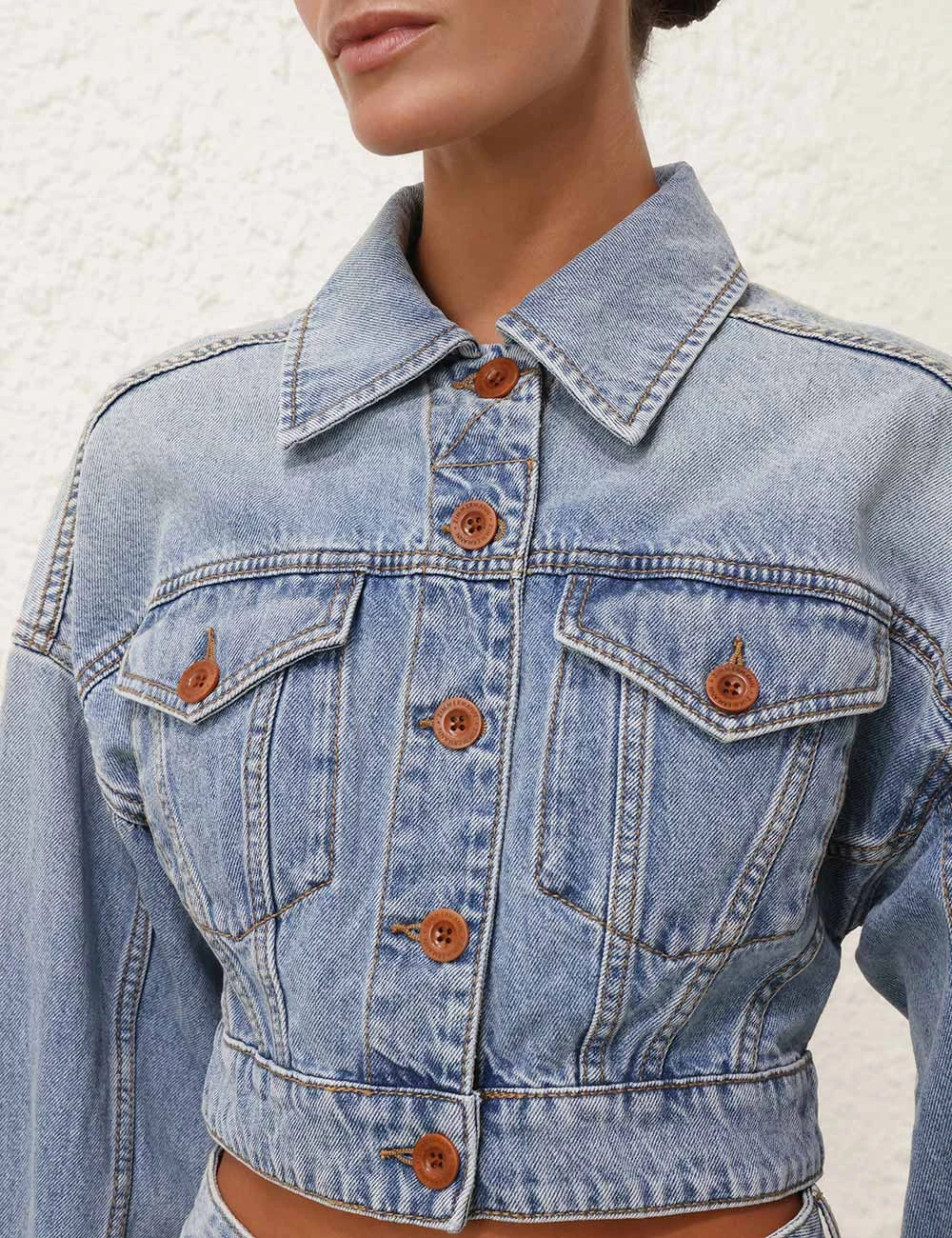 		Cropped Denim Jacket	