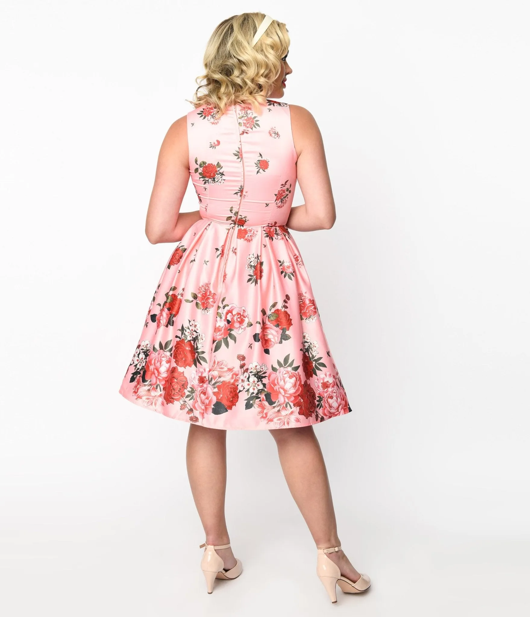 Dolly & Dotty Pink Raising Flowers Swing Dress