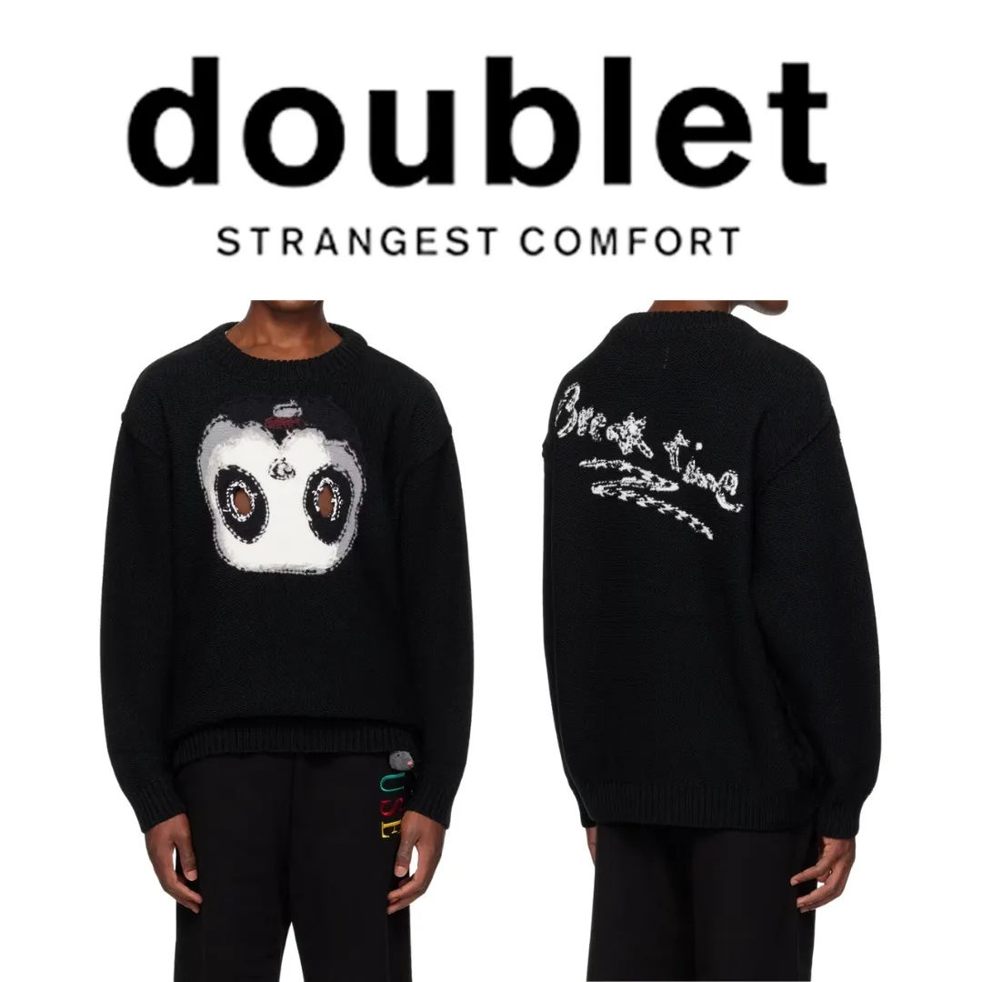 Doublet Sweaters - Crew Neck Wool Cotton Logo Sweaters