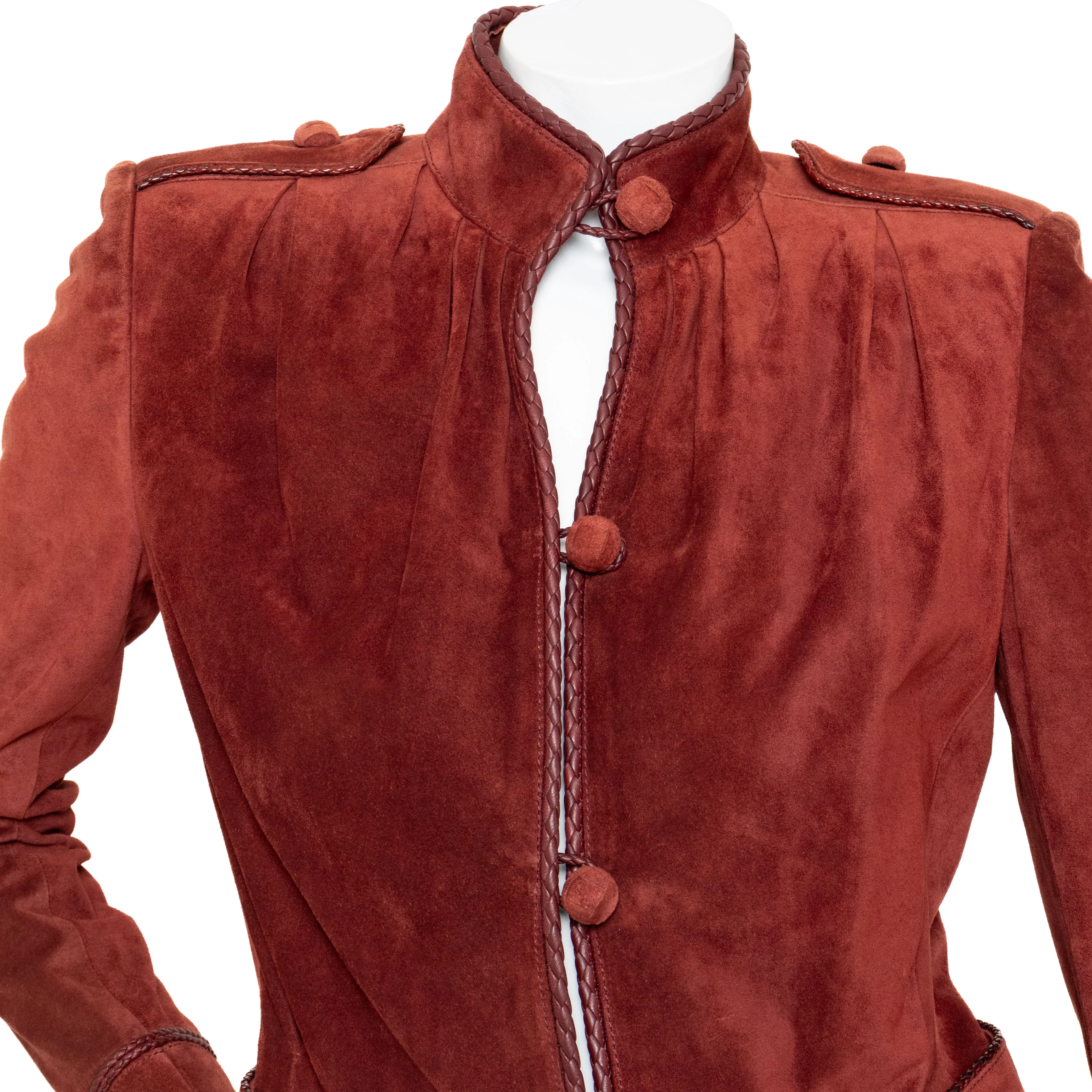 Early 2000s Burgundy Suede Whipstitch Jacket