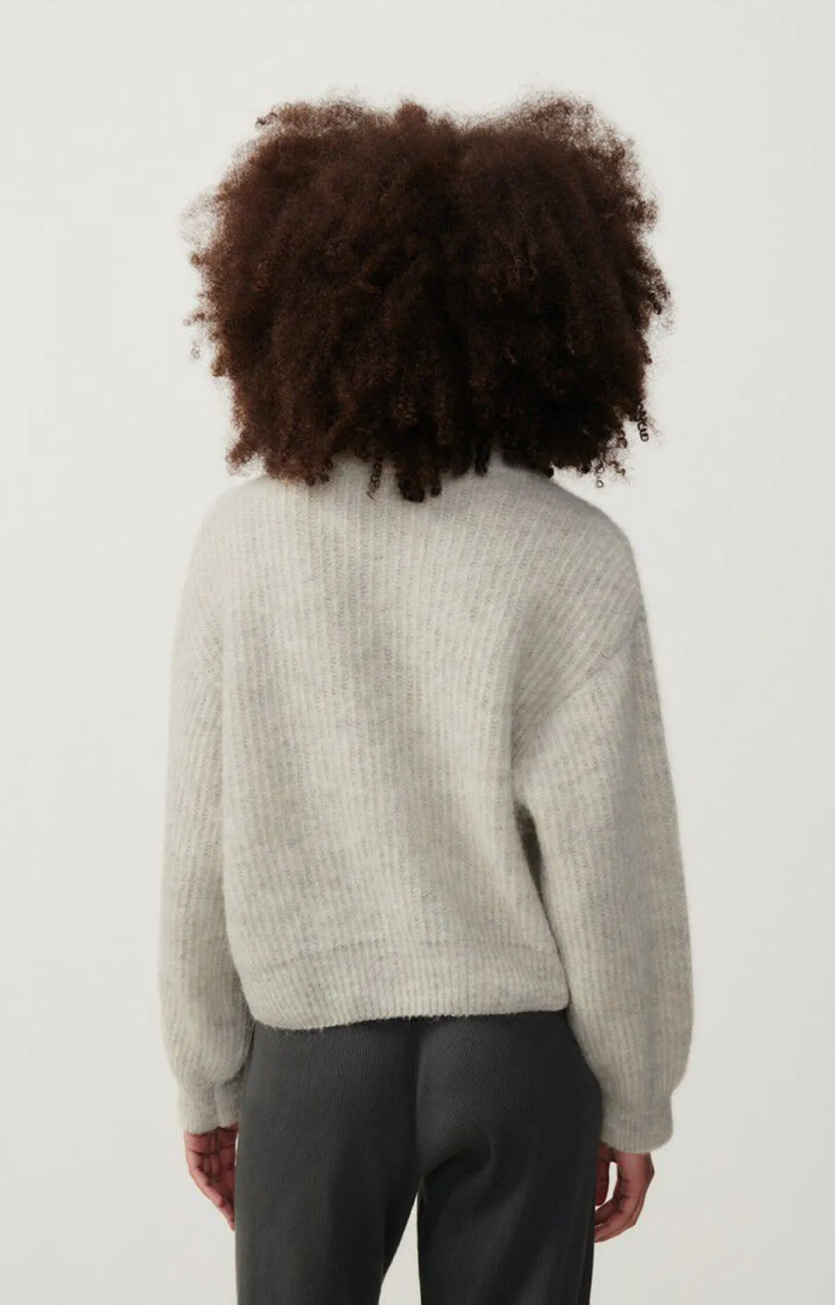 East Cropped Sweater - Powder