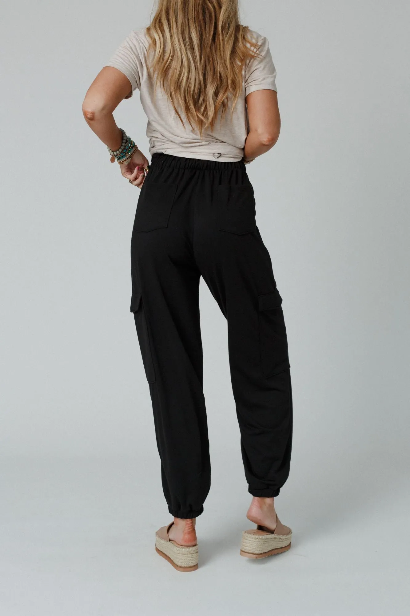 Easy Mornings Cinched Black Pants