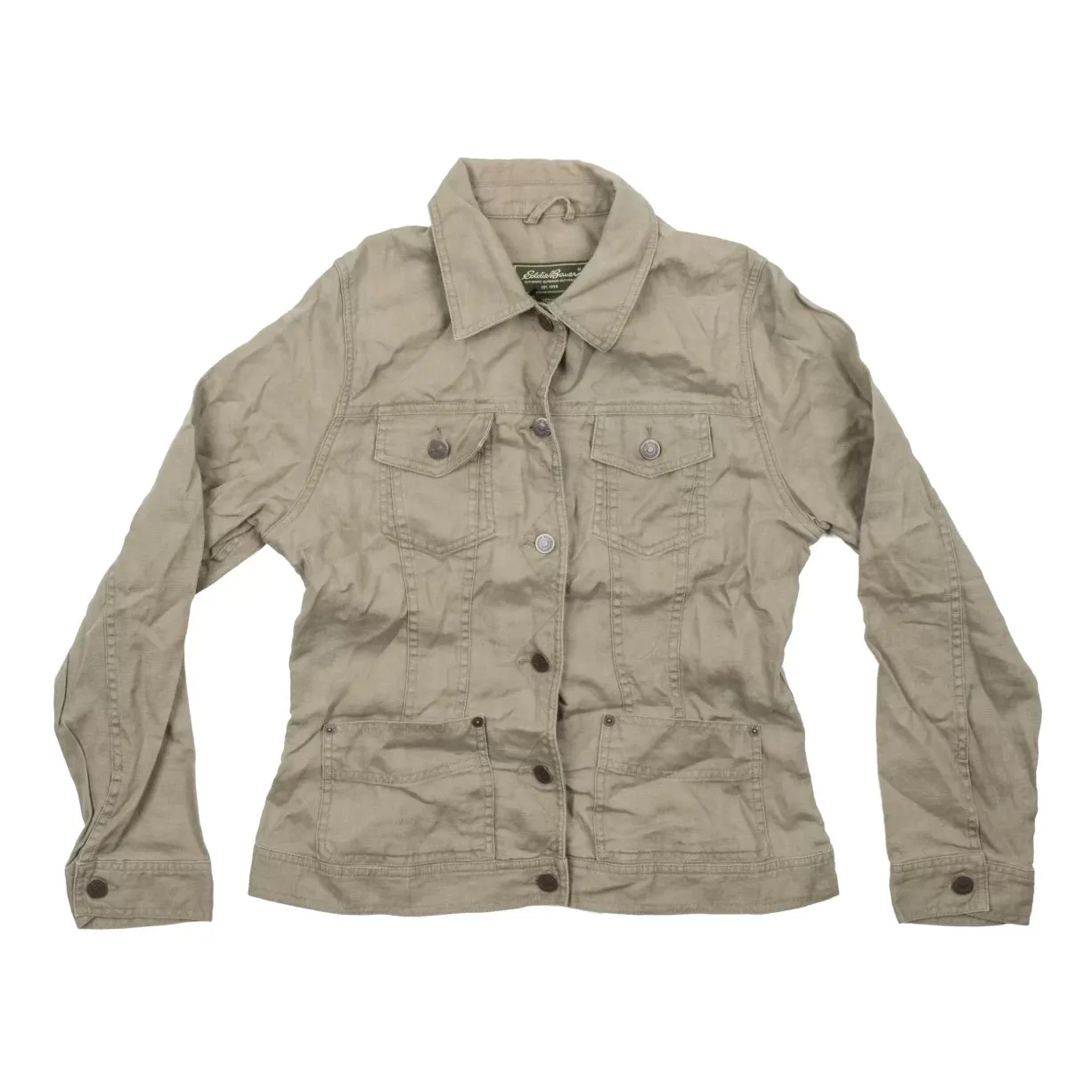 Eddie Bauer Linen Midweight Button-Down Shirt Jacket - Women's