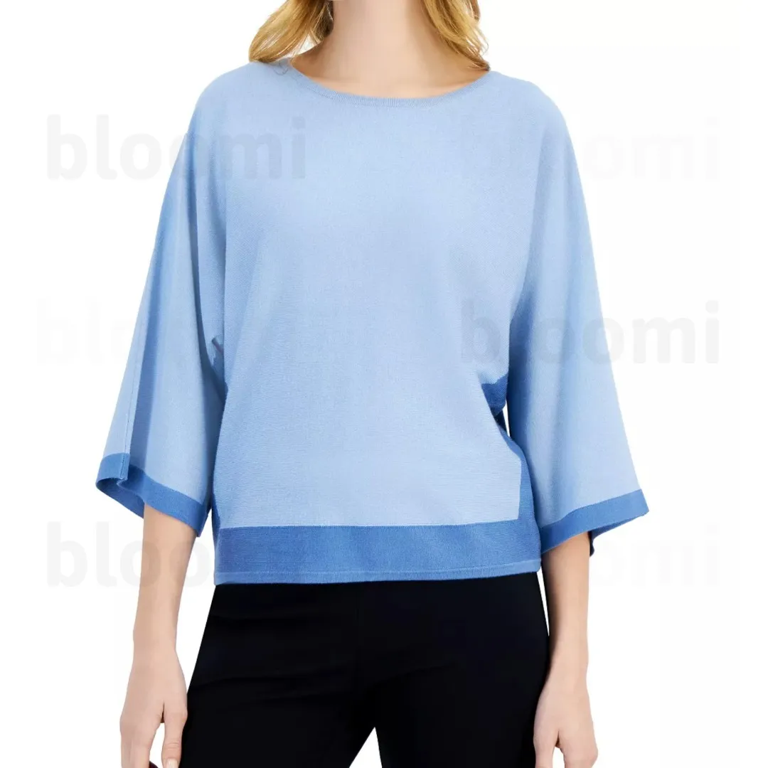 Elie Tahari | Boat Neck Bi-color Cropped Plain Office Style - Casual Fashion