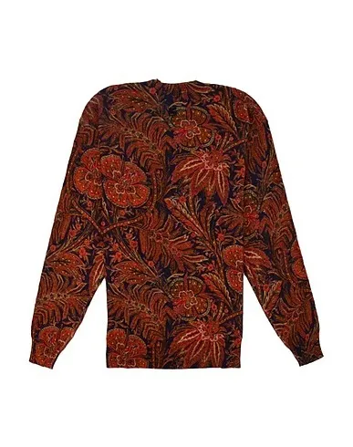 Etro cashmere cotton luxury sweater with flower patterns.