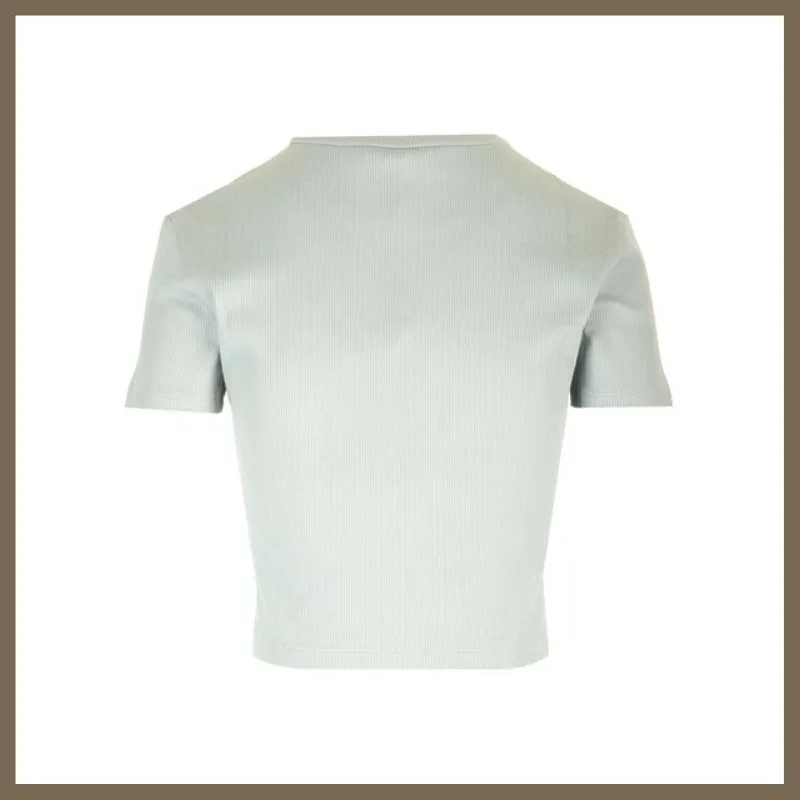 FENDI | Crew Neck Casual Rib Street Style Plain Cotton