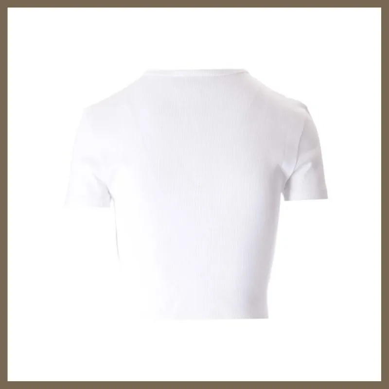 FENDI | Crew Neck Casual Rib Street Style Plain Cotton