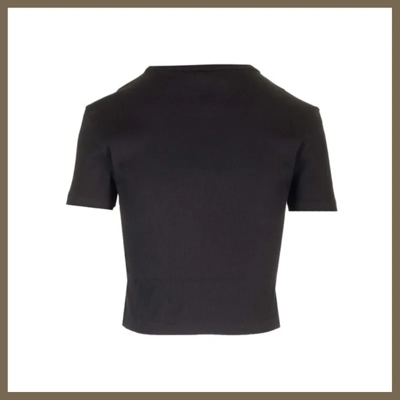 FENDI | Crew Neck Casual Rib Street Style Plain Cotton